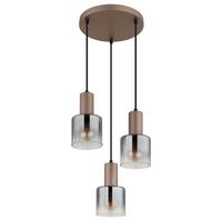 Hängeleuchte Exkl. 3xe27, 40w - Klar/Chromfarben, Design, Glas/Kunststoff (28/150cm) - Globo