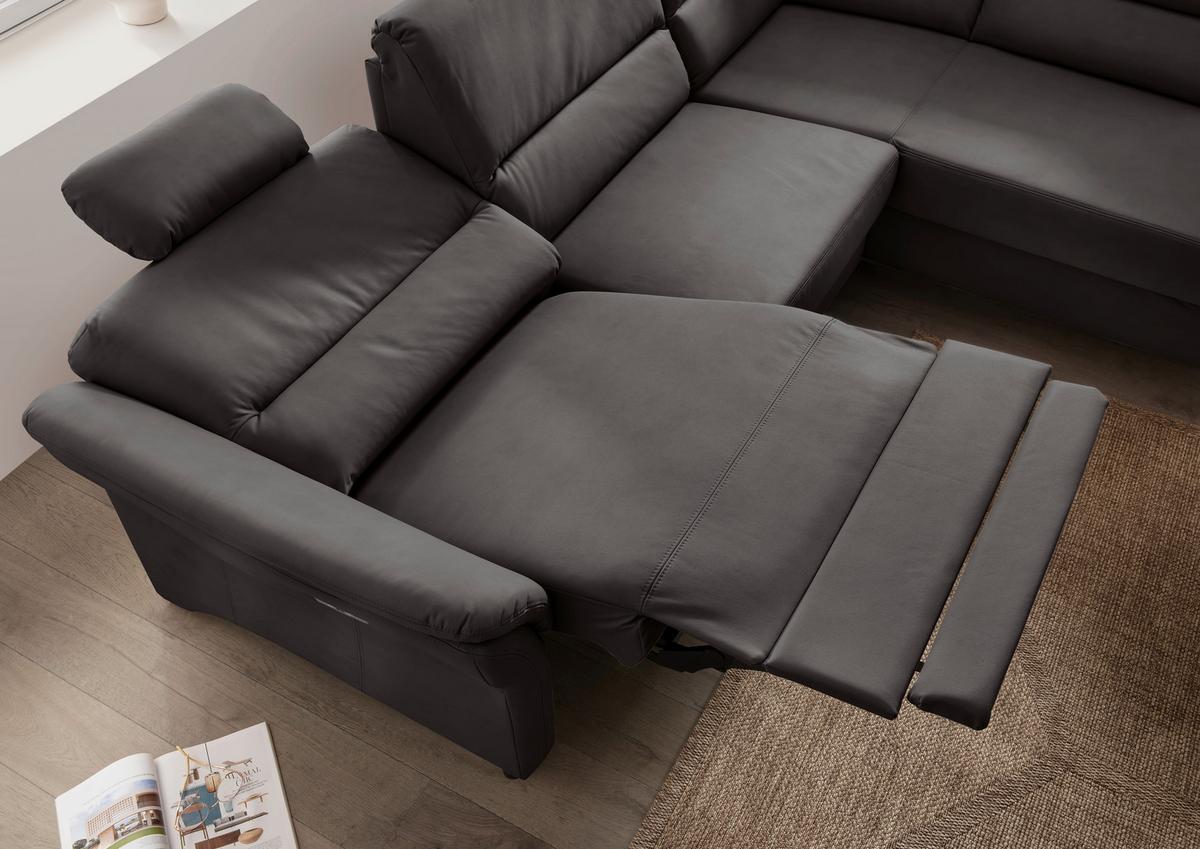 Ecksofa Cavoli Anthrazit S: 266x190 cm - Anthrazit/Schwarz, MODERN, Textil (266/190cm) - Livetastic