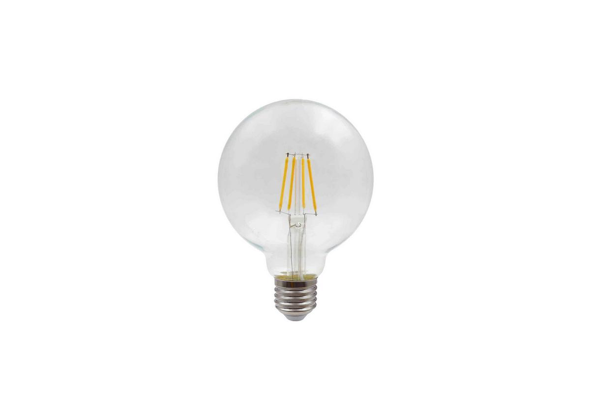 LED žárovka 7 Watt, E27 - čiré, sklo (12,5/17,5cm) - Globo
