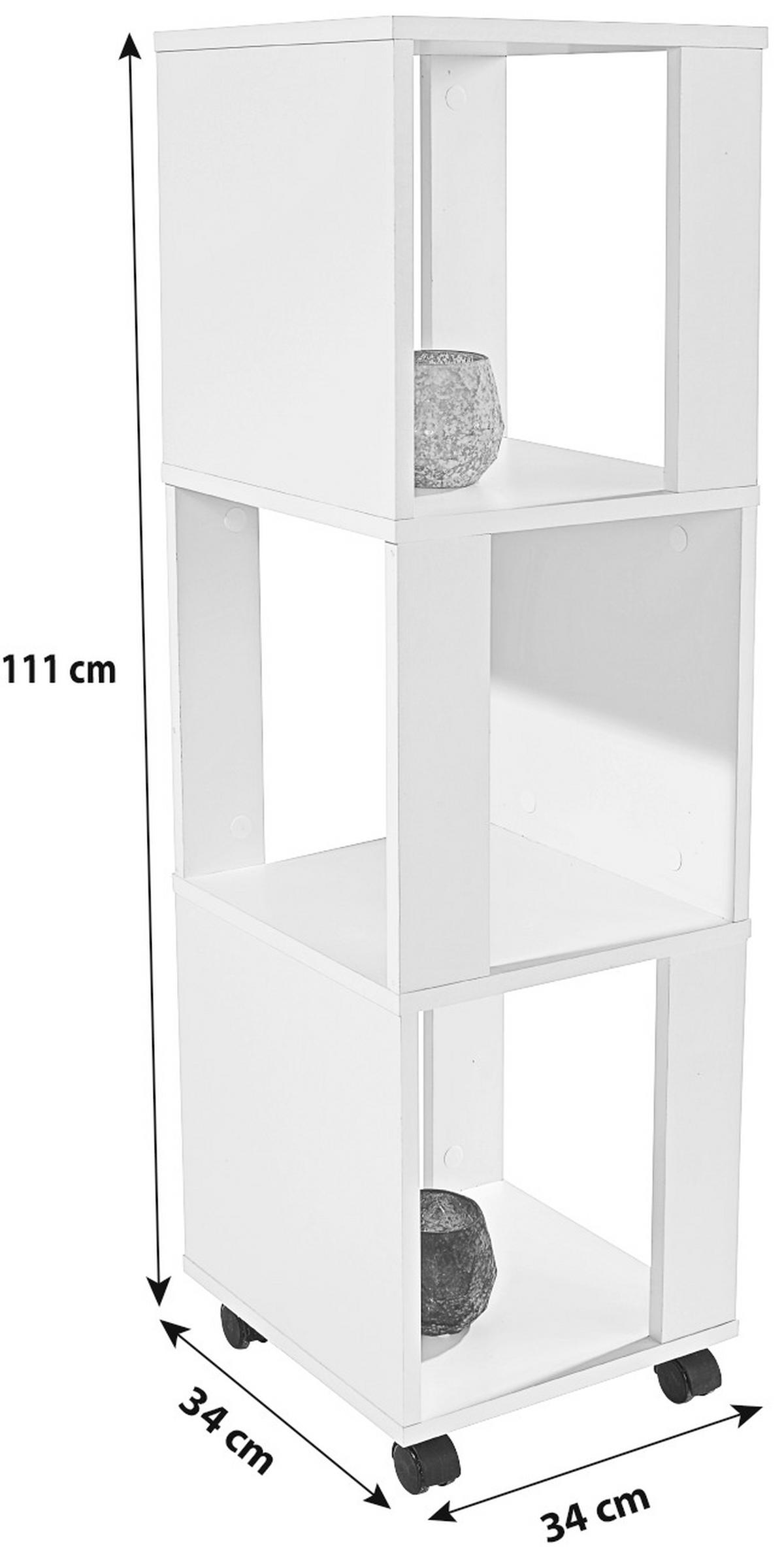 Regal Auf Rollen Rolly B 34cm, Eiche Dekor - Eichefarben, MODERN, Holzwerkstoff/Kunststoff (34/111/34cm)
