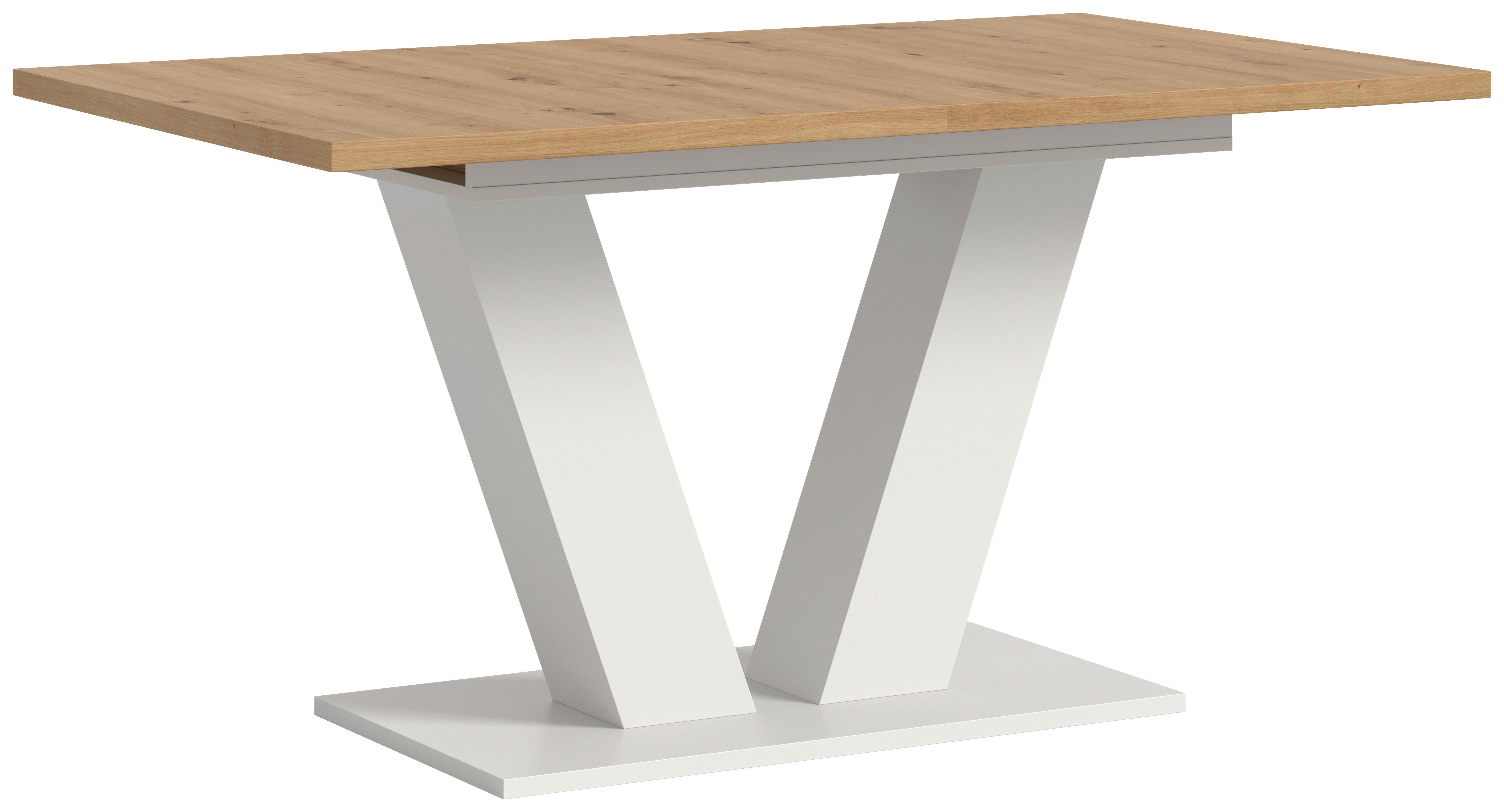 Ausziehtisch Marlon 150 Az Artisan Dekor/Weiß B:150-190cm - Weiß/Eiche Artisan, Trend, Holzwerkstoff (150-190/76/90cm)
