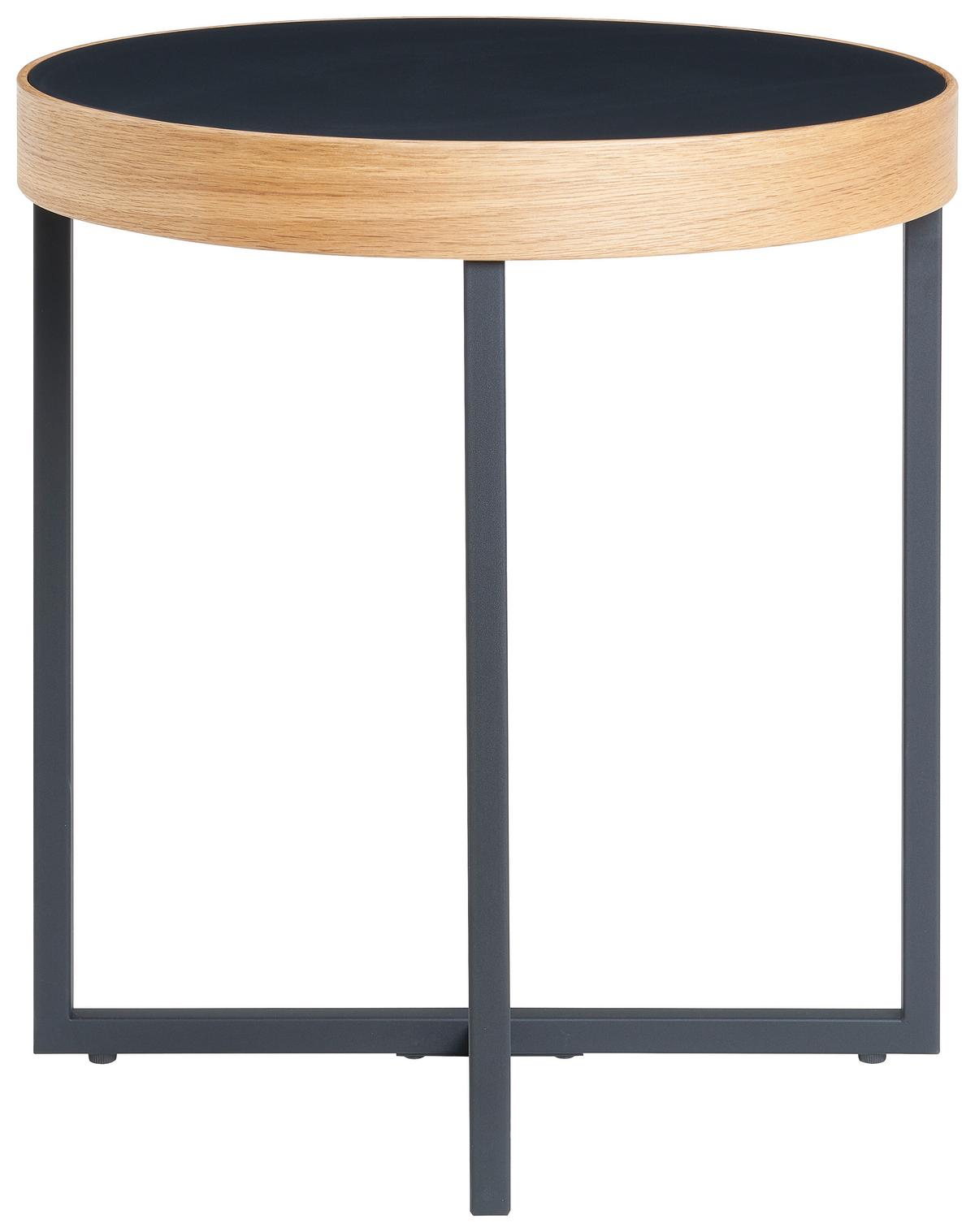 KONFERENČNÍ STOLEK TENDER 1 - černá/přírodní barvy, Moderní, kov/dřevo (50/55cm)