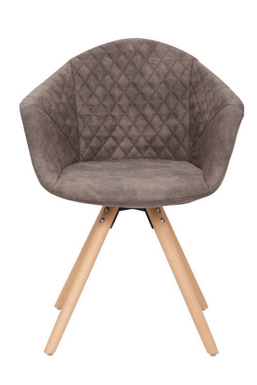 Sada židlí hnědá/šedá - šedá/hnědá, Design, dřevo/textil (59/82/55cm)