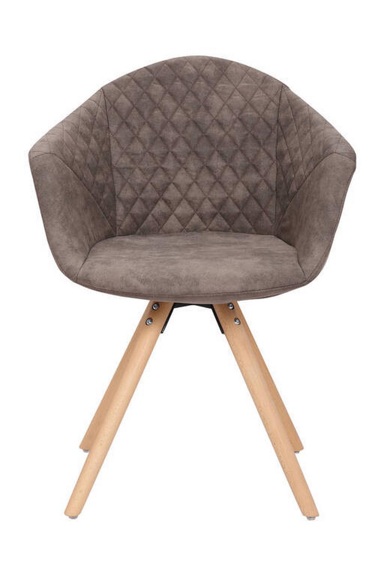 Sada židlí hnědá/šedá - šedá/hnědá, Design, dřevo/textil (59/82/55cm)