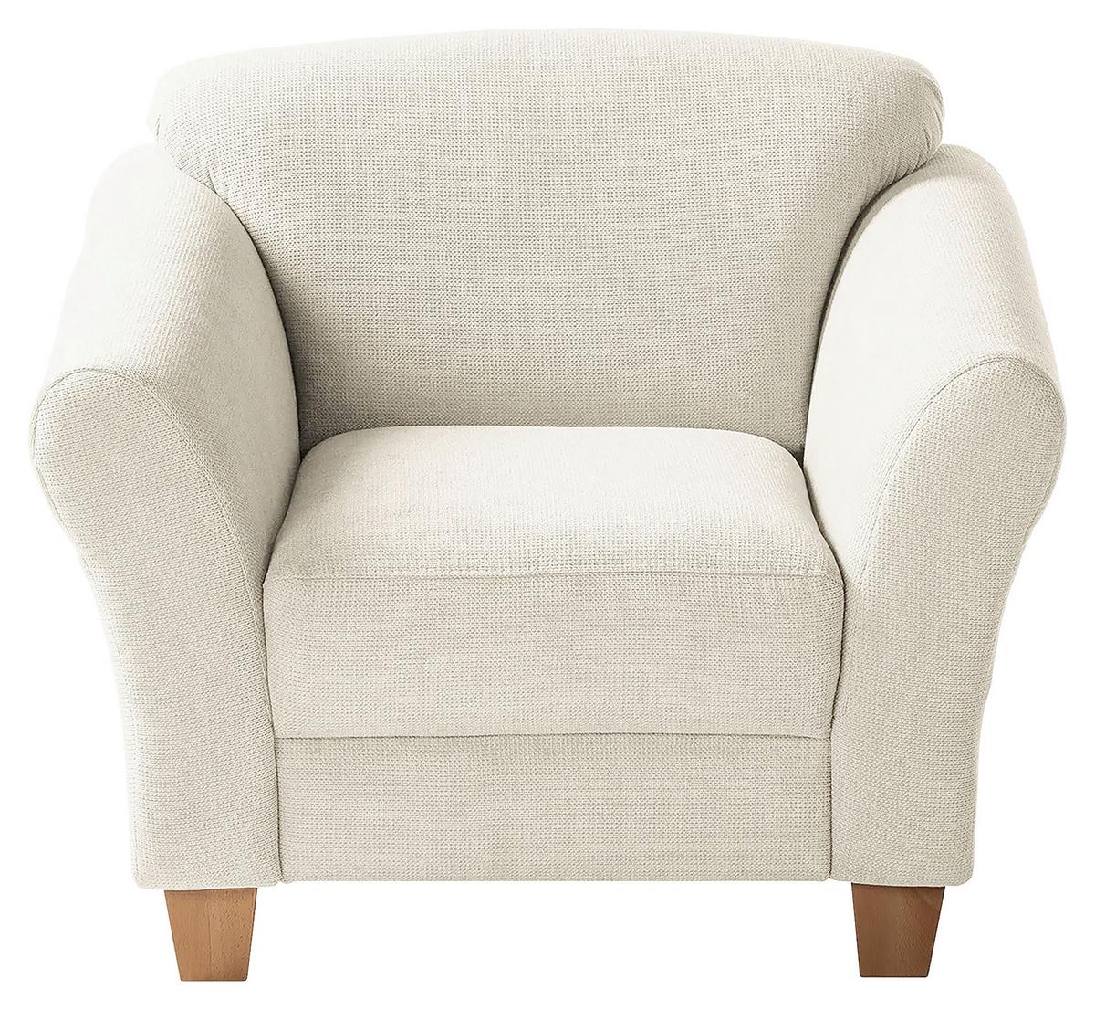 Sessel Gotland creme Rücken echt, 101x84x89 cm - Creme/Naturfarben, KONVENTIONELL, Textil (101/84/89cm) - Sit & More