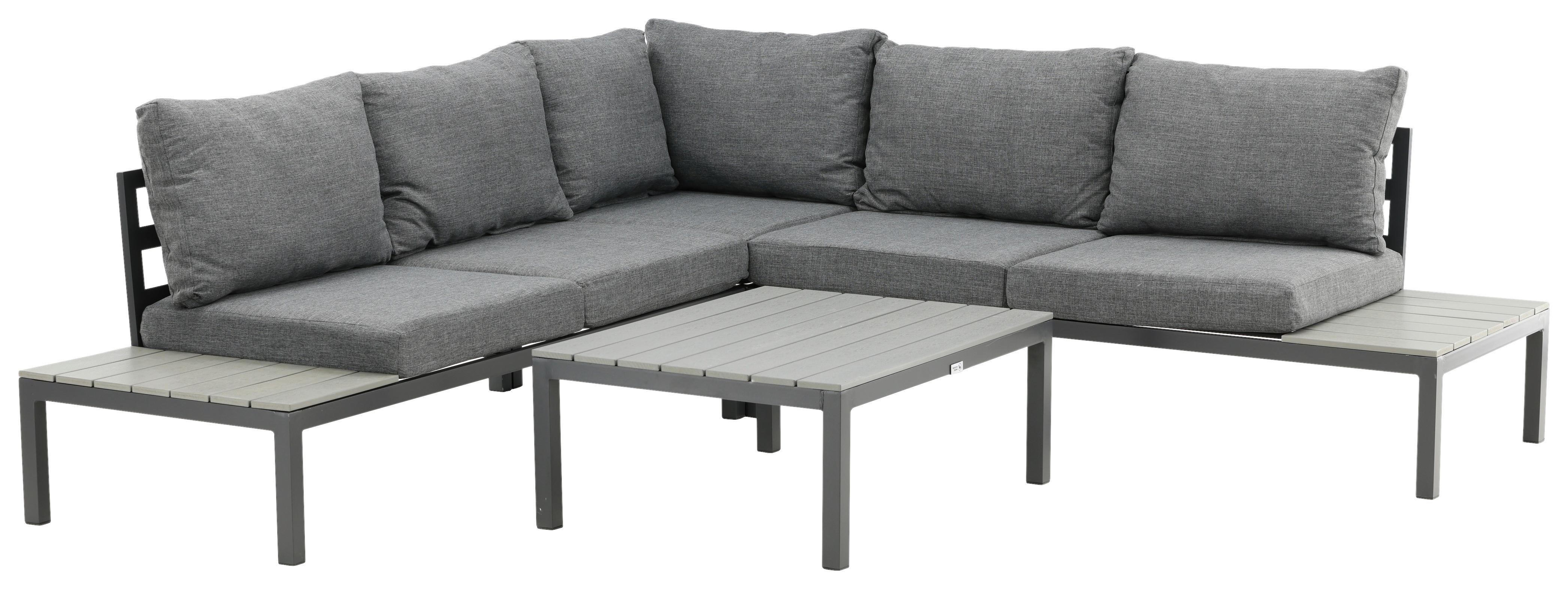 Loungegarnitur Odense - Schwarz, KONVENTIONELL, Metall (133/167cm) - Gardenson