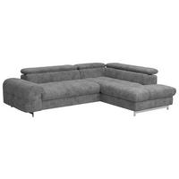 Ecksofa Mit Schlaffunktion Cloud + Hellgrau - Chromfarben/Grau, KONVENTIONELL, Textil (257/206cm) - Livetastic