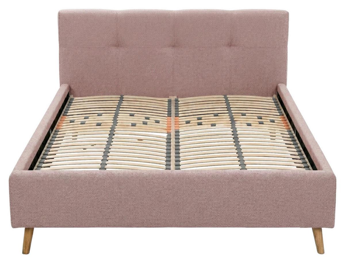 Polsterbett Rossva Lf: 200x200 Rosa - Hellrosa/Eichefarben, MODERN, Holz/Textil (200/200cm) - MID.YOU