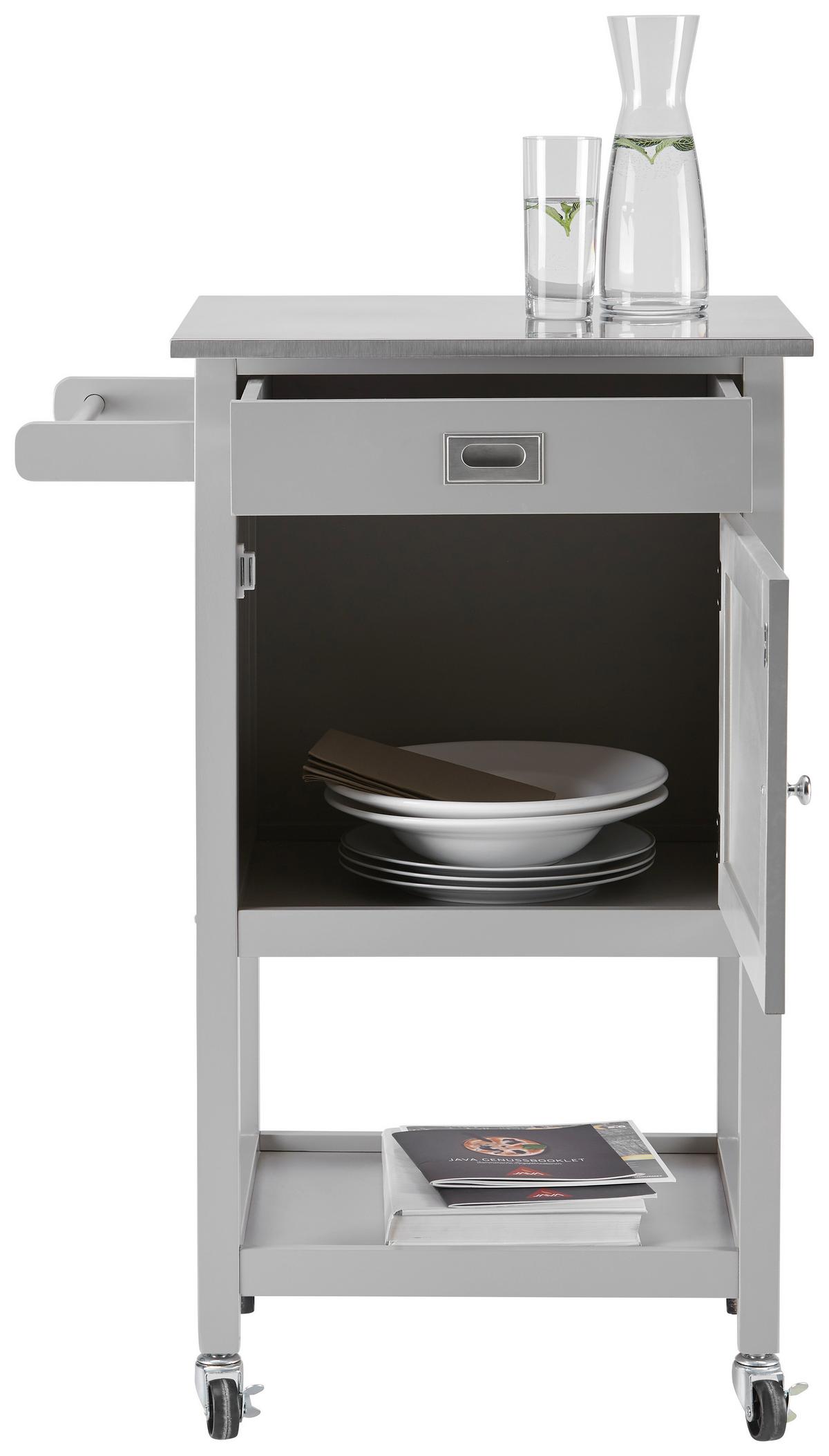 Servírovací vozík Hendrik - šedá/světle šedá, Moderní, kov/dřevo (65/91,5/45cm) - Bessagi Home
