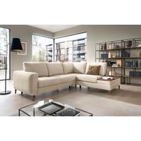 Ecksofa Alika Silberfarben: S: 260x204 cm - Eschefarben/Silberfarben, MODERN, Textil (260/204cm) - Trendmanufaktur