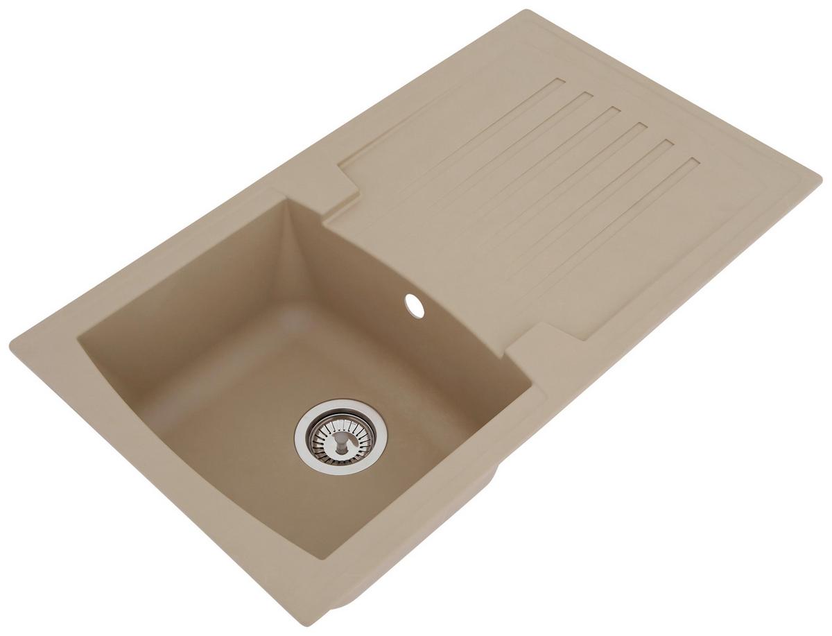 Spüle Respekta Boston Stein Bxt: 86x50 Cm - Beige, Trend, Glas/Kunststoff (86/20/50cm) - Respekta