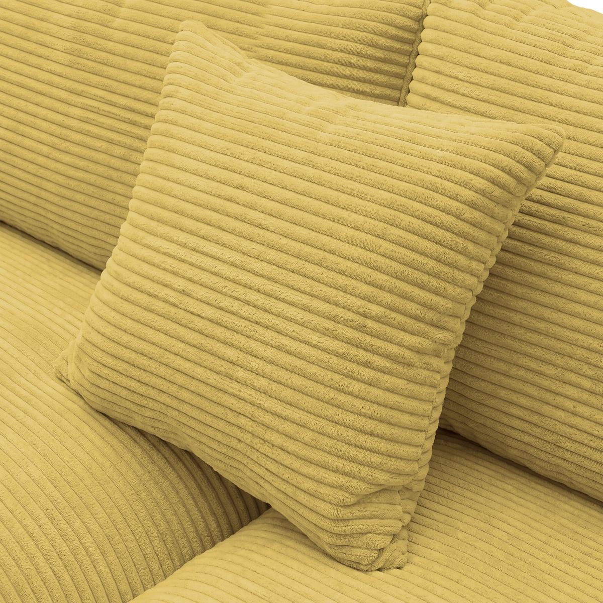 Rohová sedačka PEDRO, levá, hořčicově žlutý manšestr - černá/hořčicově žlutá, Moderní, textil/plast (190/300cm) - Mömax