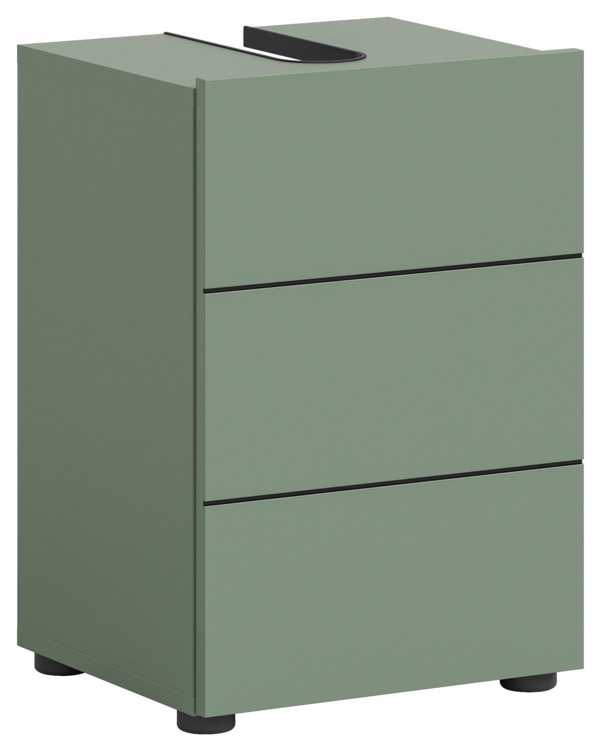 Waschbeckenunterschrank Vira Grün B: 38 Cm - Schwarz/Grün, MODERN, Holzwerkstoff (38/56/34cm) - MID.YOU