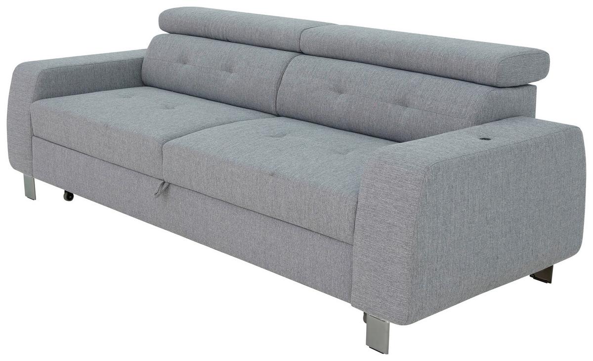 Kanapéágy Malcolm Hellgrau - világosszürke, Basics, textil (236/79-100/90cm) - MID.YOU