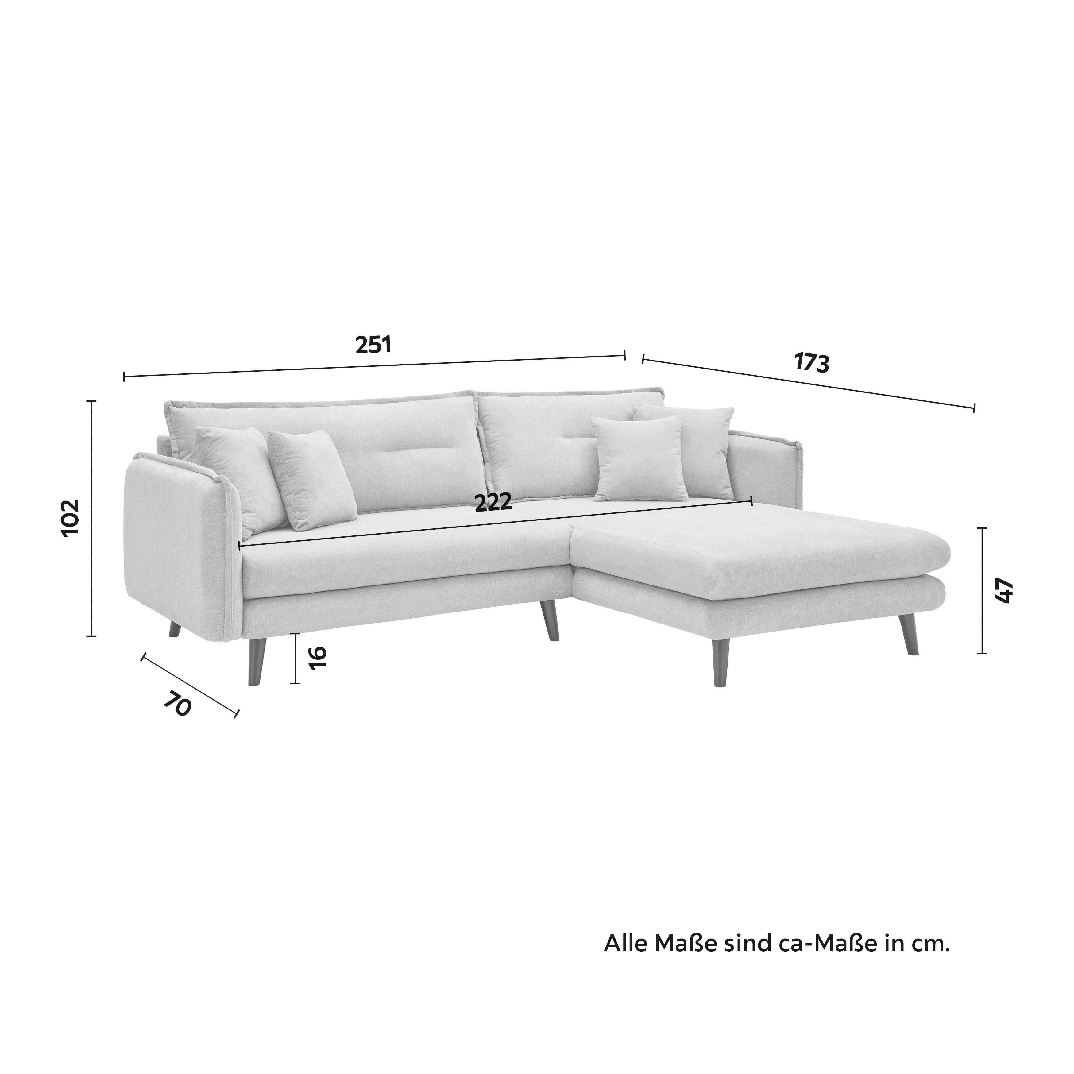 Sedací Souprava Dajana - černá/světle šedá, Moderní, dřevo/textil (251/102/173/101cm) - P & B