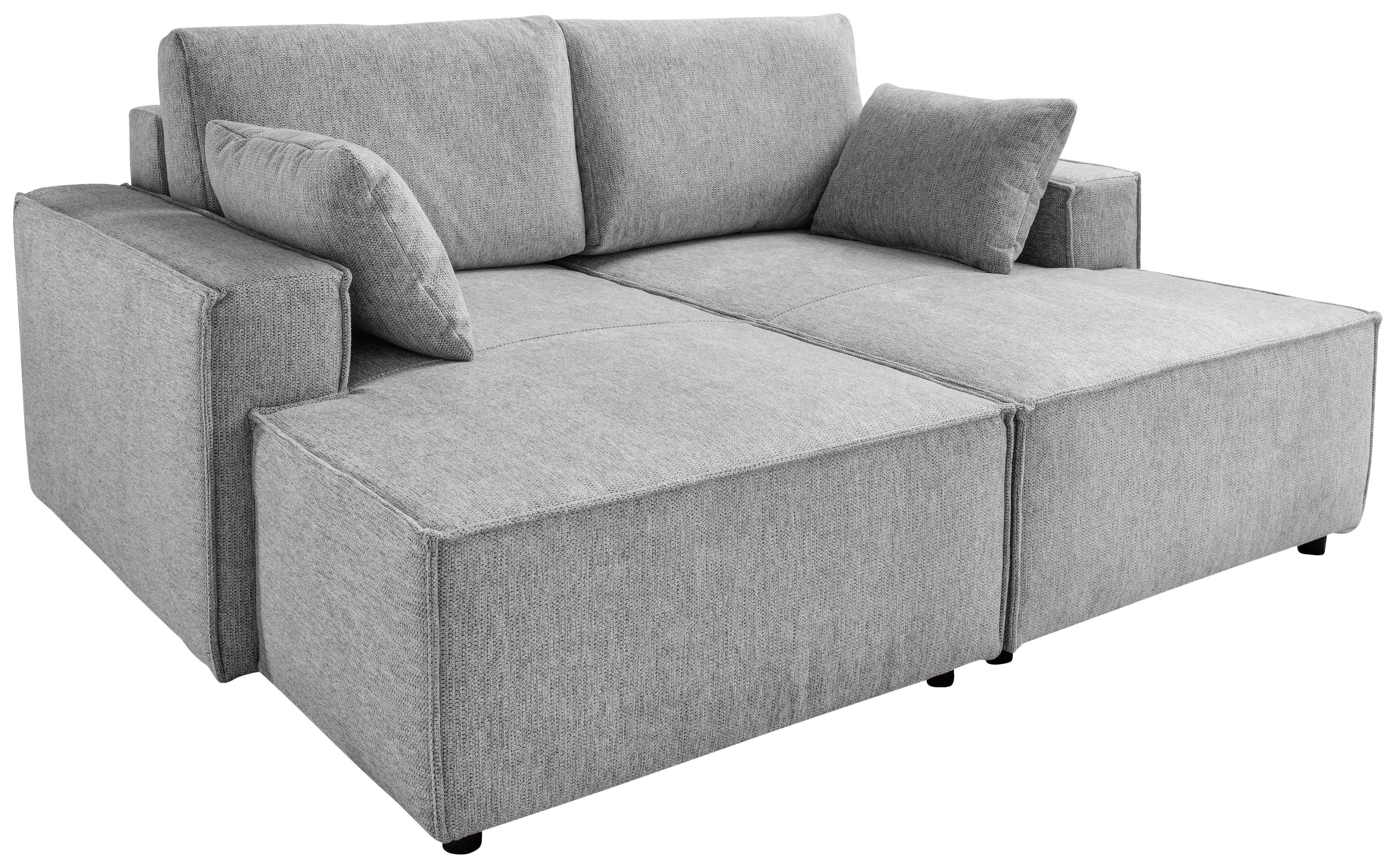 Bigsofa Tramin, Silberfarben B: 188 Cm - Silberfarben/Schwarz, MODERN, Textil (188/86/154cm) - Livetastic