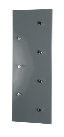 Garderobenpaneel Mike Grau 7 Haken B 86 Cm - Chromfarben/Grau, Basics, Holzwerkstoff/Metall (86/30/6cm)