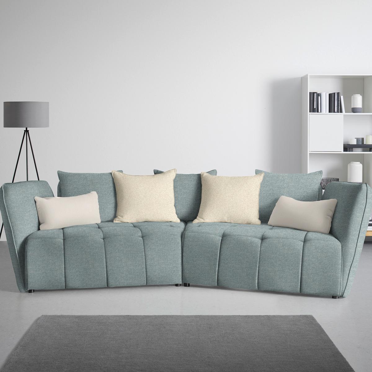 Boxspringová pohovka SOFI, světle modrá, krémová - černá/krémová, Moderní, textil (294/93/152cm) - Premium Living
