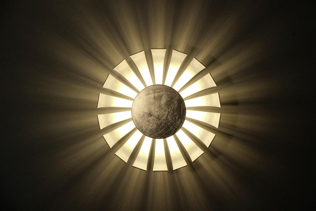 LED-Deckenleuchte Flare Ø 9 cm, 1-Flammig, Rund - Nickelfarben, Design, Metall (9/18cm)
