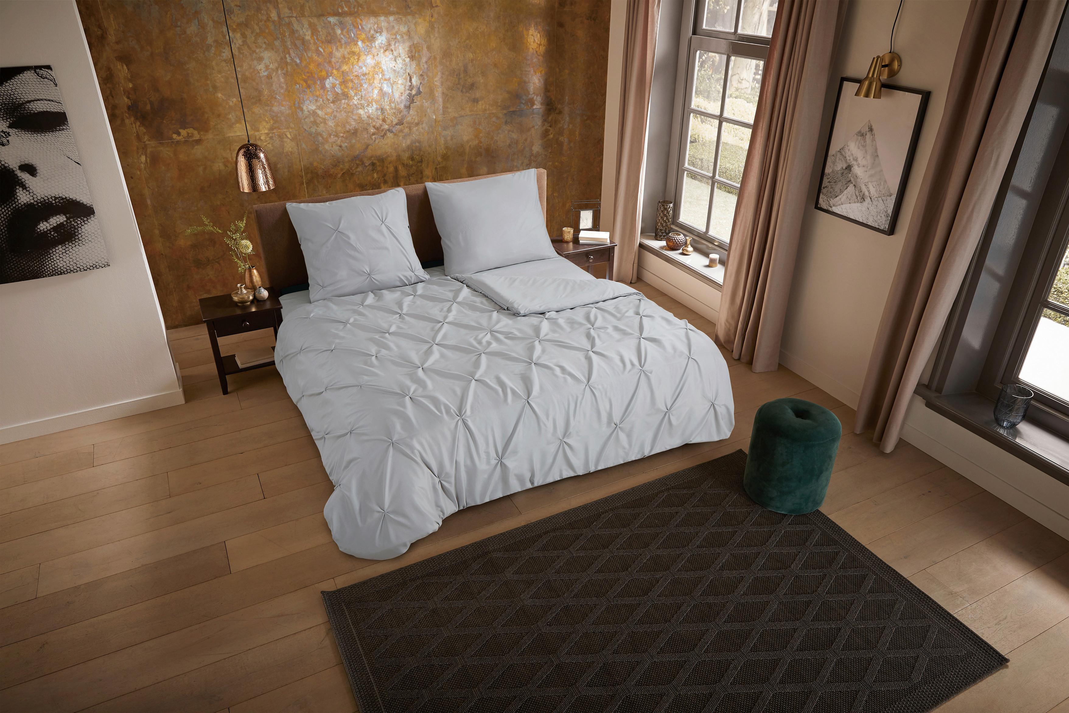 Bettwäsche Elegance Grau Hellgrau 200x200 cm - Hellgrau, Basics, Textil (200/200cm)