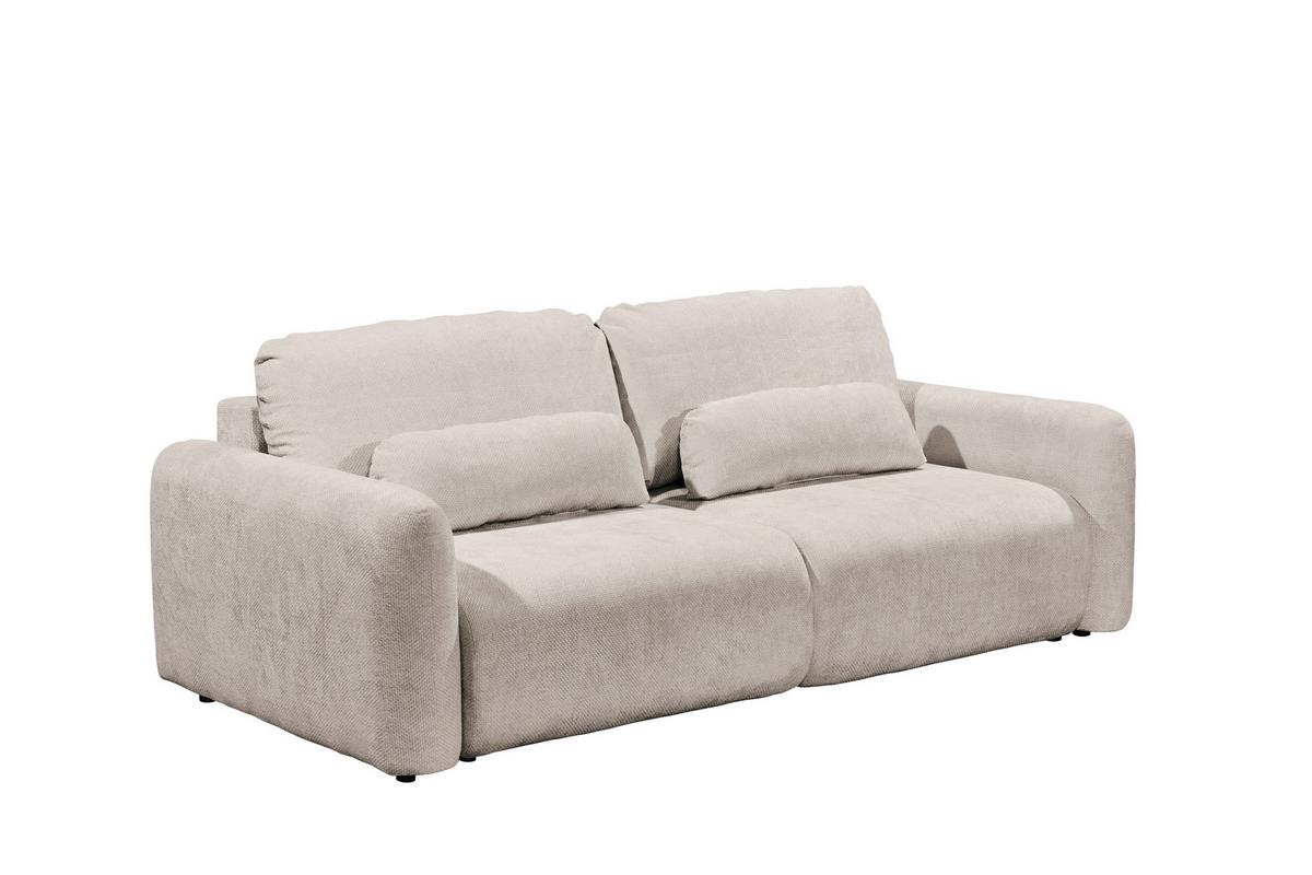 Schlafsofa Bubble 2 Beige, B: 240cm - Beige/Schwarz, MODERN, Textil (240/89/122cm) - MID.YOU