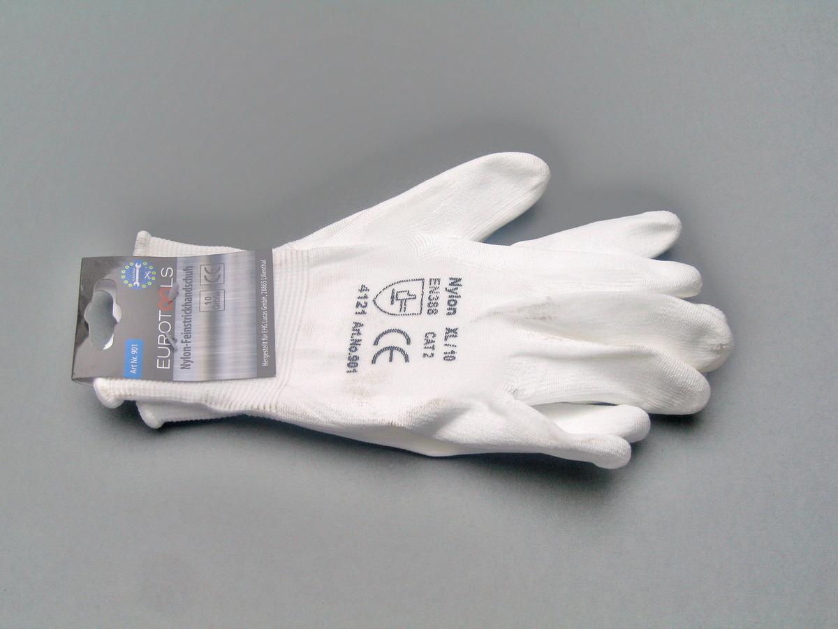 Arbeitshandschuhe Weiß, Gr. 10, Elastischer Bund - Weiß, Basics, Textil (26/11/1cm)