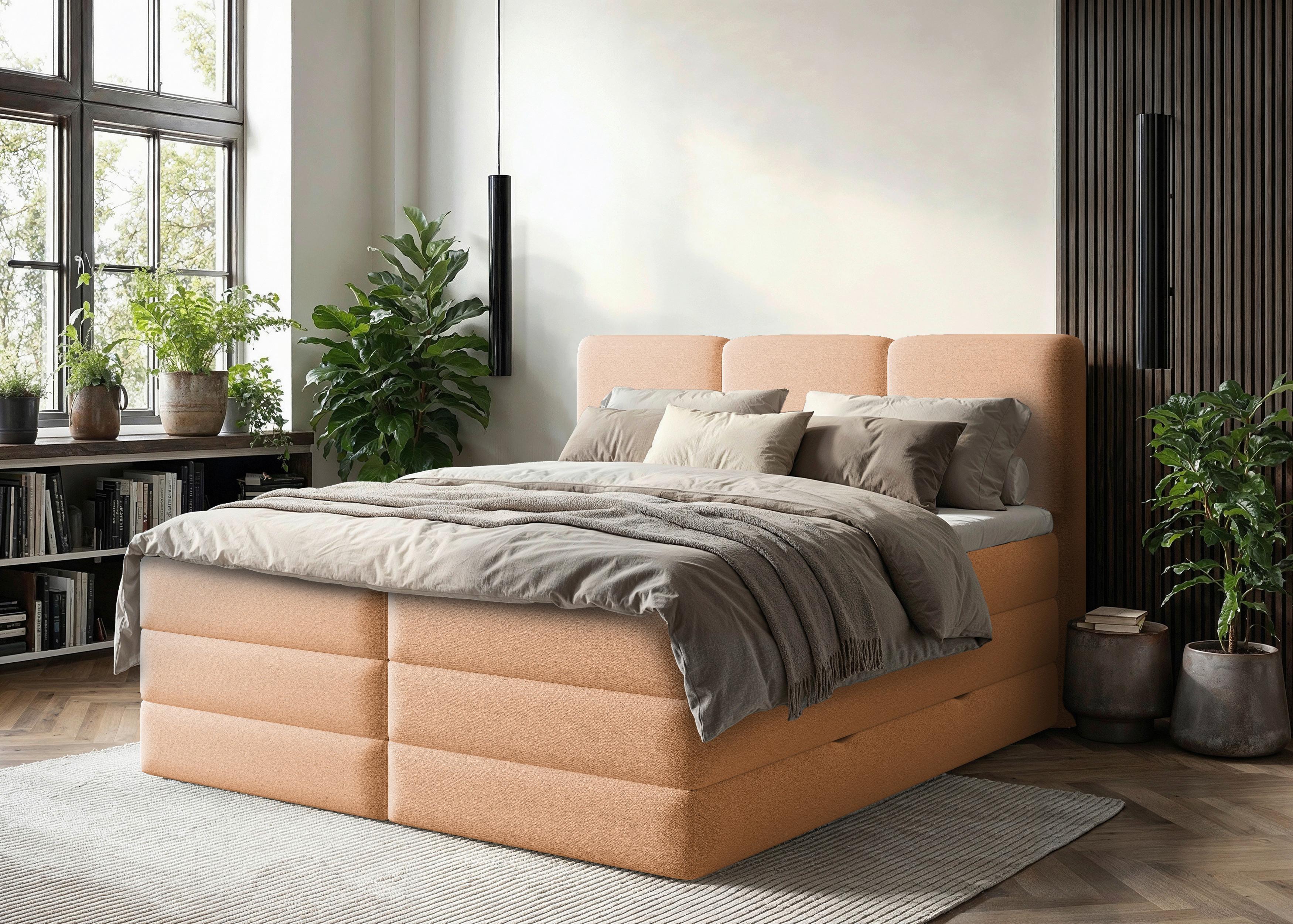 Boxspringbett mit Topper & Bettkasten 160x200 Castel