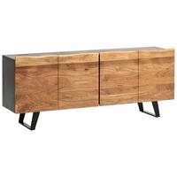 Sideboard Schwarz, Akaziefarben B: 180cm - Schwarz/Akaziefarben, Design, Holz (180/75/45cm) - MID.YOU