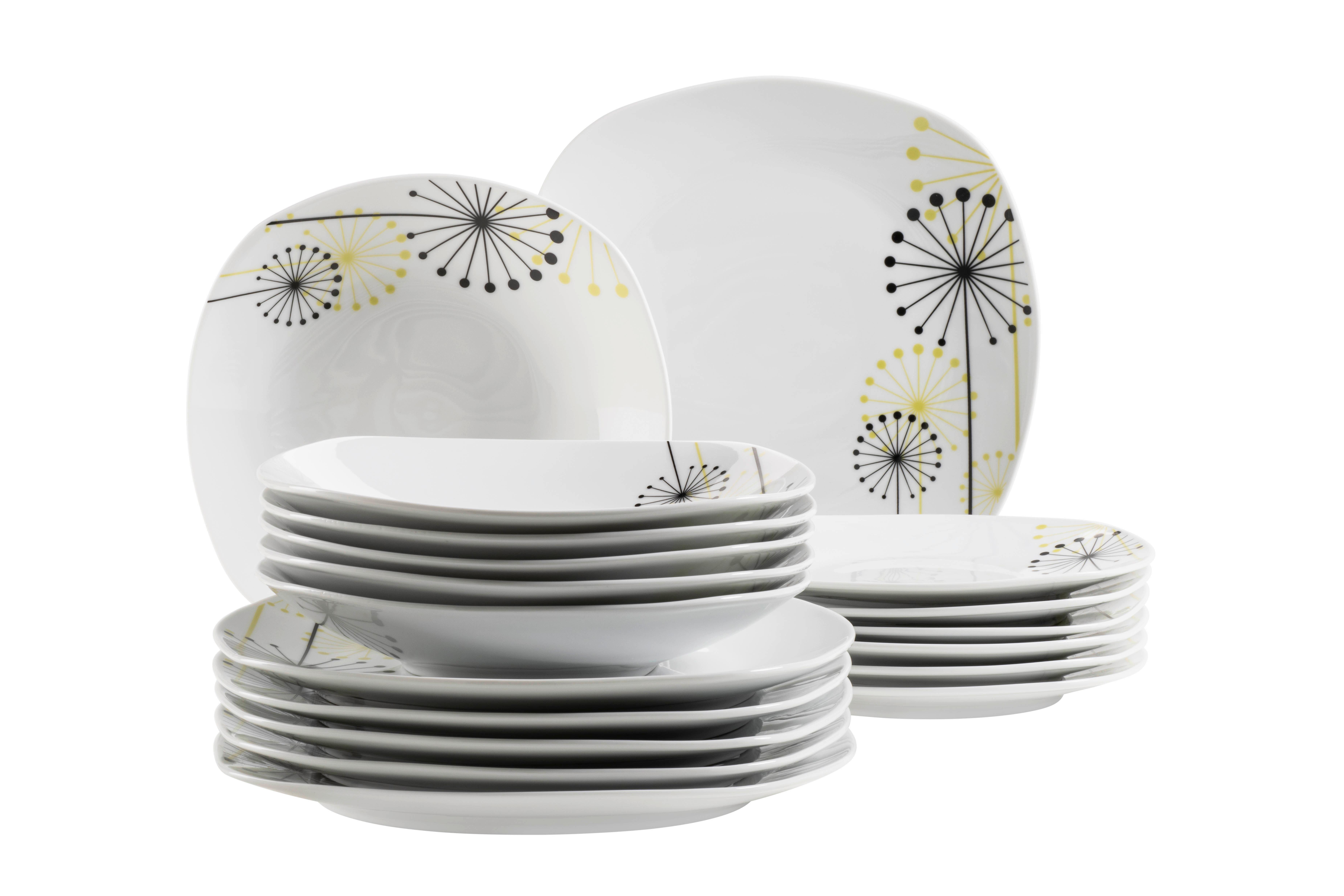 Tafelservice Vanesa 6 Personen Geschirr Set - Weiß, Basics, Keramik - Mäser