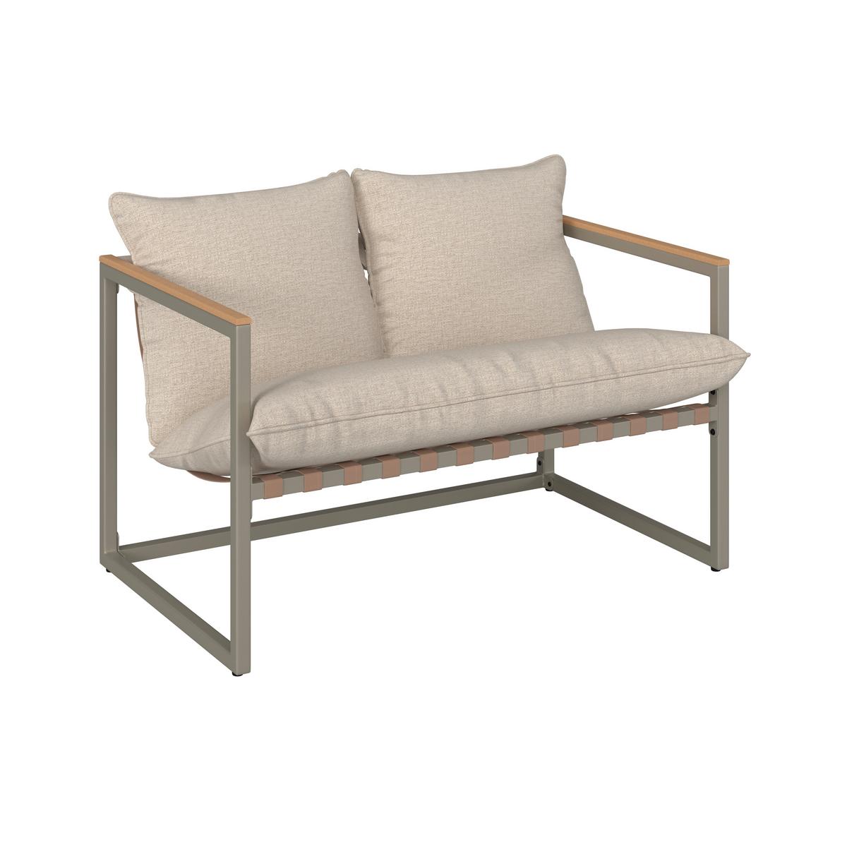 TERASOVÁ SEDACIA SÚPRAVA LARA - sivá/krémová, Modern, kov/textil (114cm) - Bessagi Garden