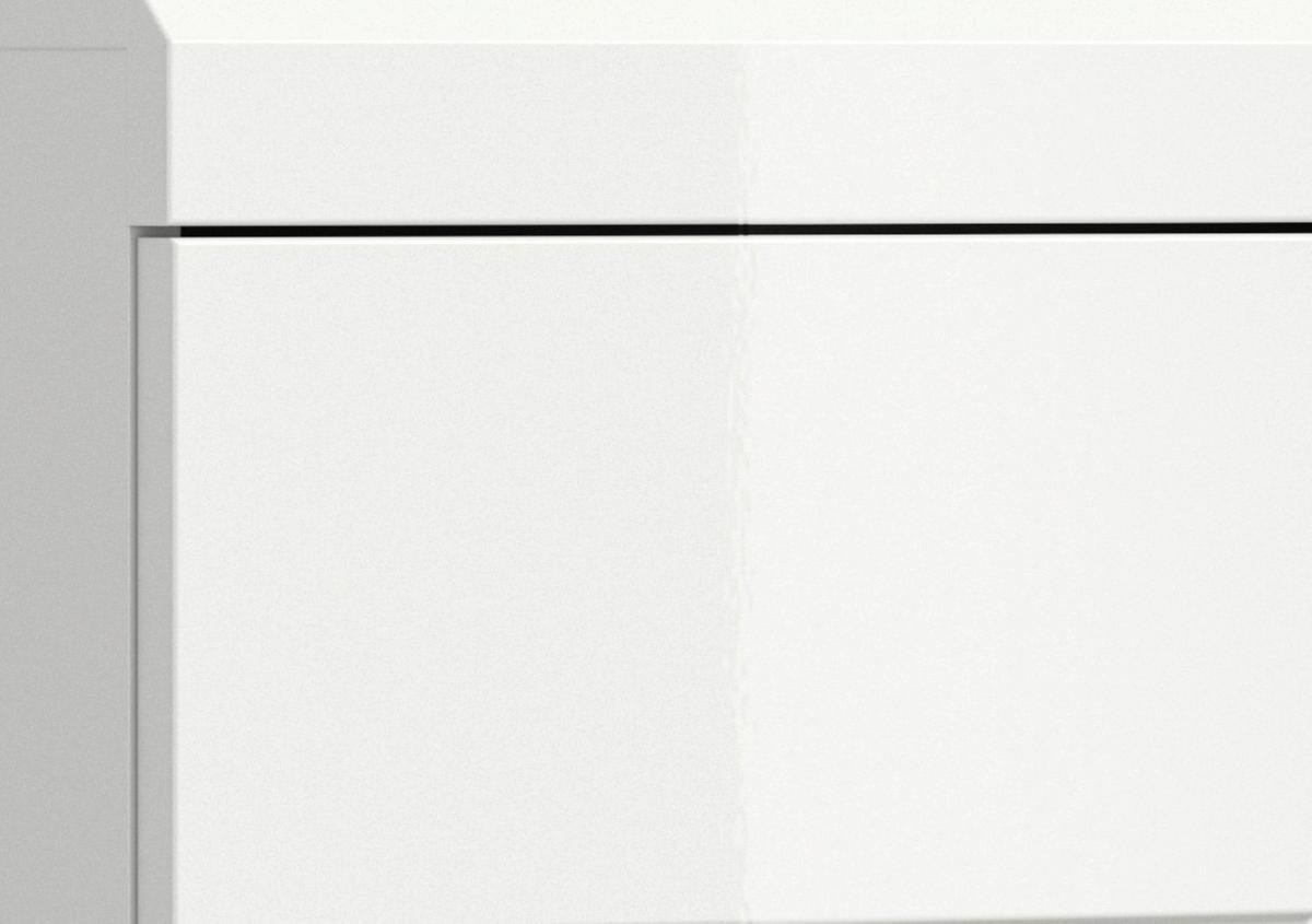 Waschbeckenunterschrank Scout Weiß Hg B: 60 cm - Weiß Hochglanz/Silberfarben, MODERN, Holzwerkstoff (60/56/34cm) - MID.YOU