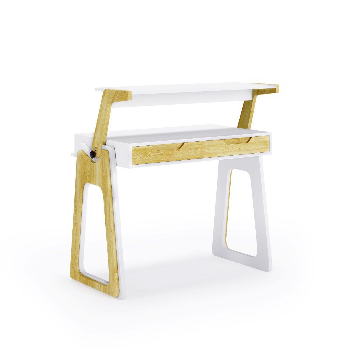 Schreibtisch Palmer Weiß Eichefarben L: 91 Cm - Eichefarben/Weiß, Design, Holz/Holzwerkstoff (91/101/54cm) - MID.YOU