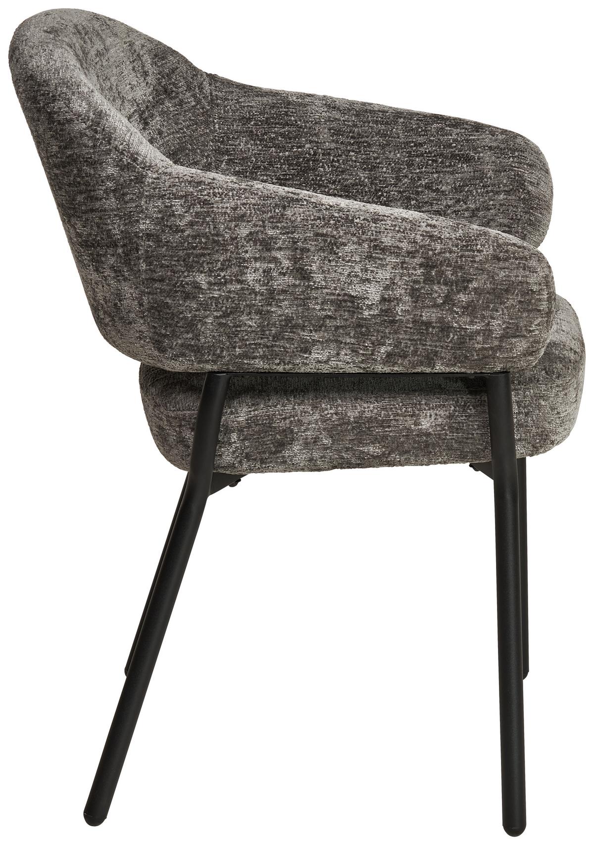 Armlehnstuhl Nova Mikrofaser Anthrazit, B: 60 Cm - Anthrazit/Schwarz, KONVENTIONELL, Holz/Textil (60/80/62cm) - MID.YOU