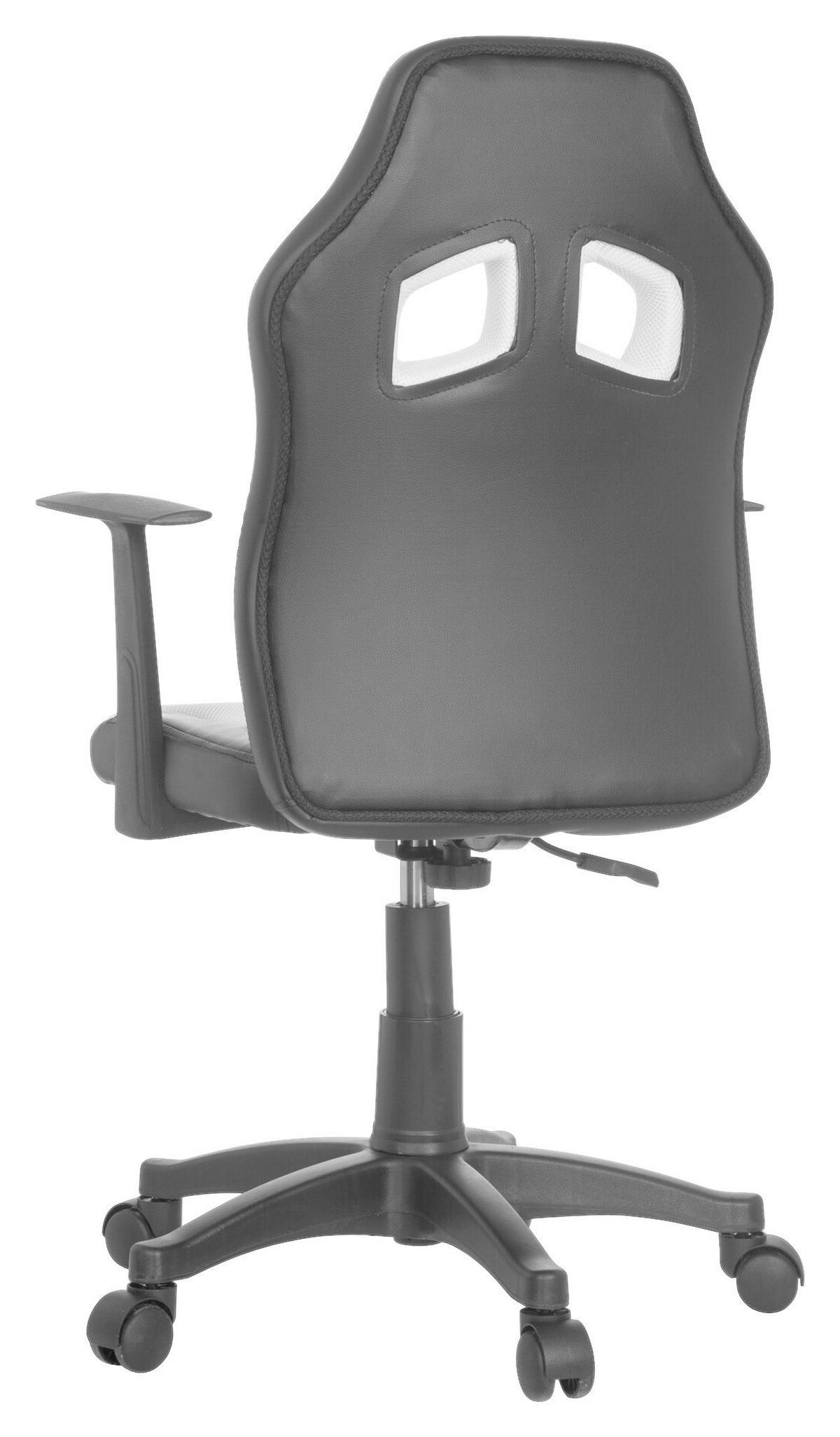 Jugenddrehstuhl Kid Raver Al Weiß/Schwarz - Schwarz/Weiß, Basics, Kunststoff (54/90-100/48cm) - MID.YOU