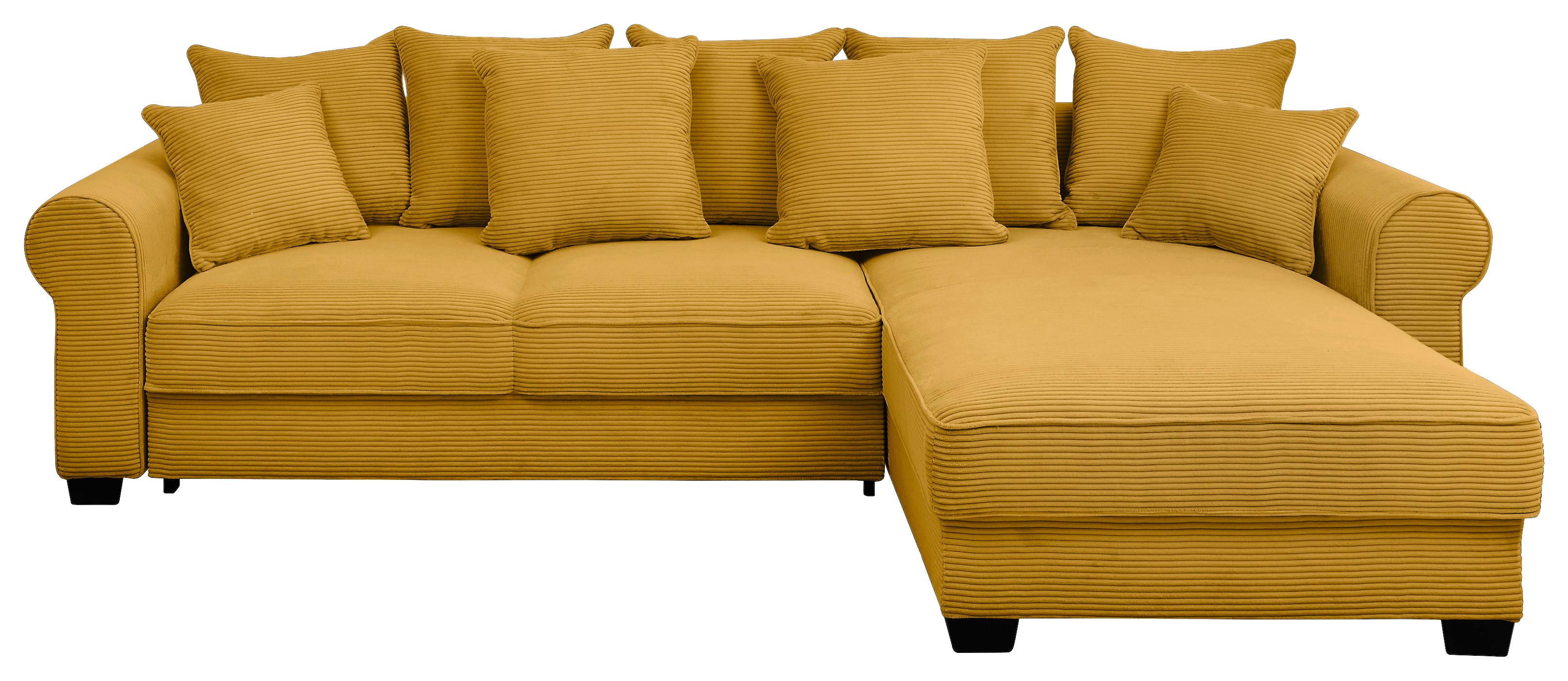 Ecksofa Maureen Gelb S: 318x197 Cm - Gelb/Schwarz, KONVENTIONELL, Textil (318/197cm) - MID.YOU