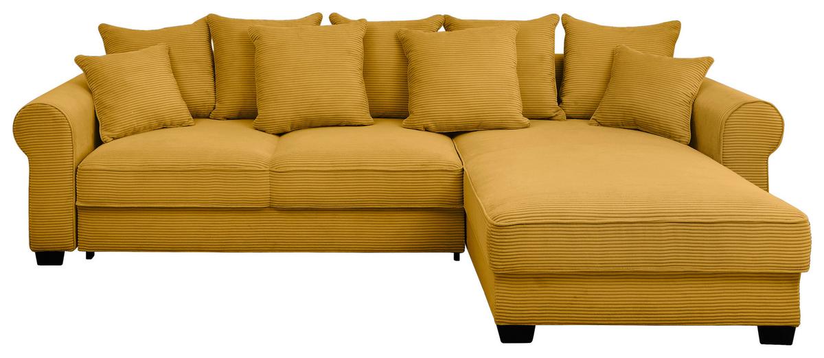 Ecksofa Maureen Gelb S: 318x197 Cm - Gelb/Schwarz, KONVENTIONELL, Textil (318/197cm) - MID.YOU
