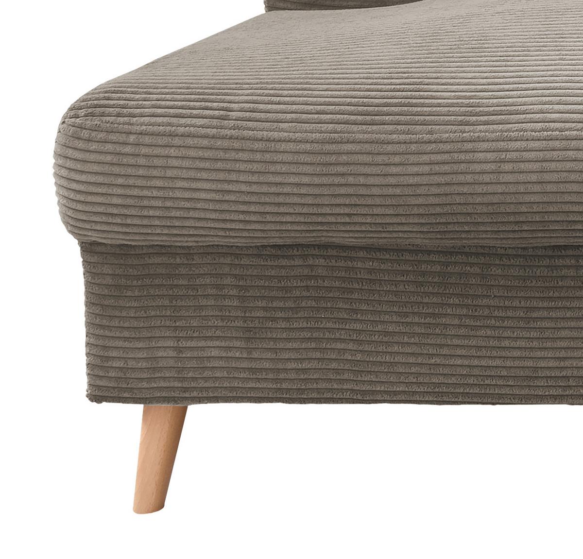 Wohnlandschaft Valentina - Graubraun/Naturfarben, KONVENTIONELL, Textil (200/301/150cm) - P & B