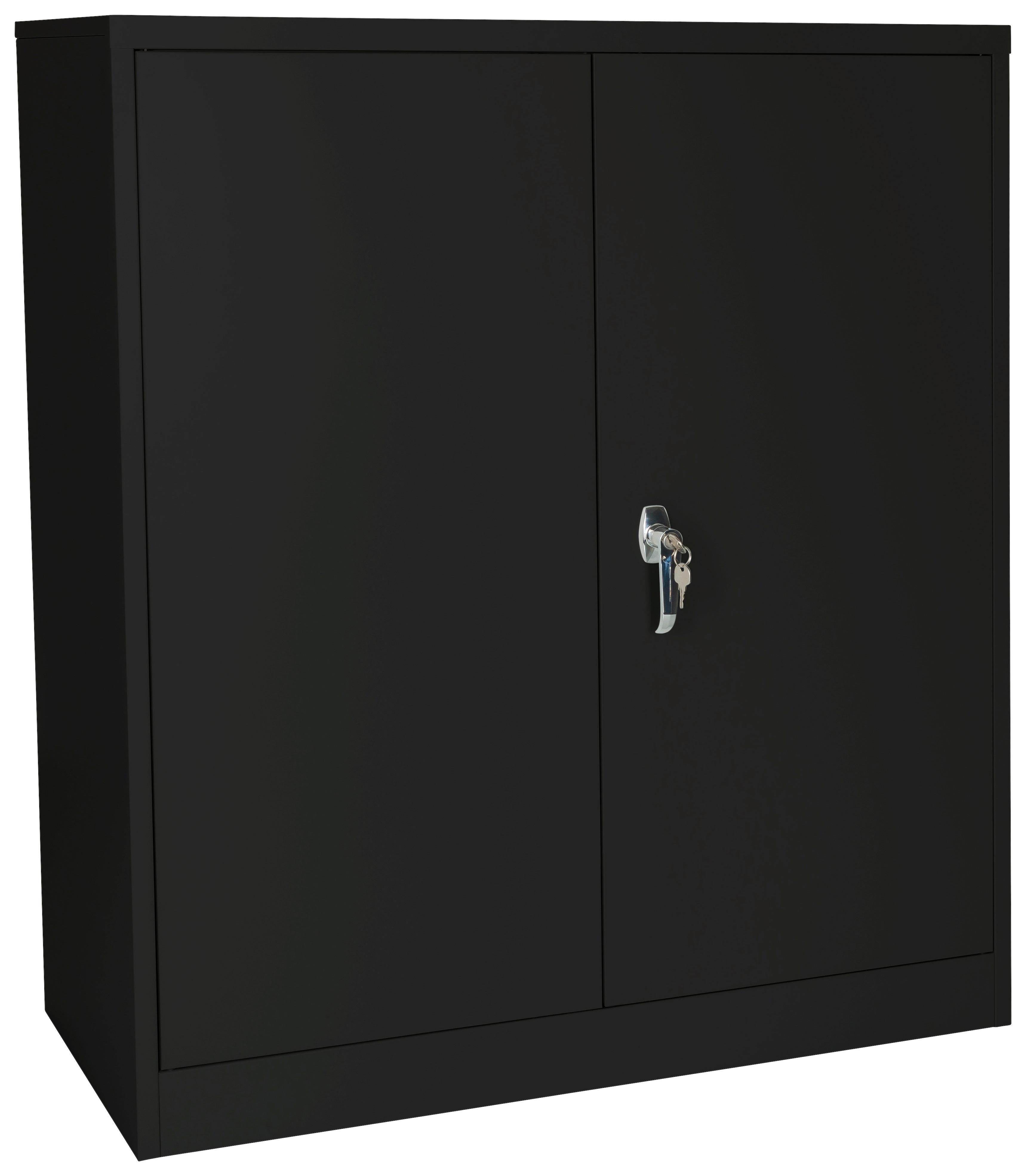 Aktenschrank Color As B: 90 cm Abschließbar - Schwarz, Basics, Metall (90/105/40cm) - MID.YOU