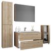 Badezimmer Badinos 5-Teilig Sonoma Eiche B: 146 cm - Weiß/Sonoma Eiche, MODERN, Keramik/Holzwerkstoff (147cm) - MID.YOU