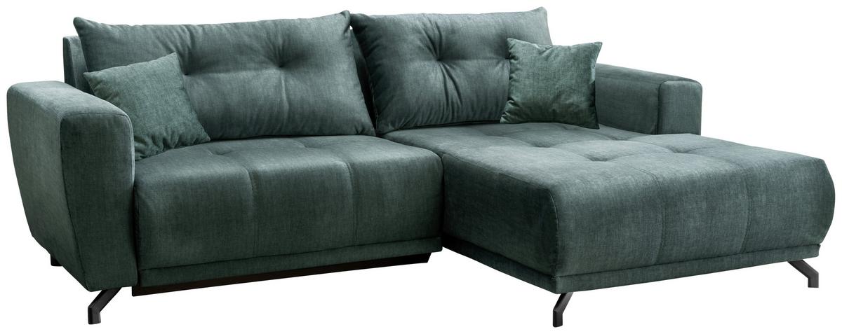 Ecksofa Restato, Blau S: 246x177 cm - Blau/Schwarz, MODERN, Textil (246/177cm) - MID.YOU