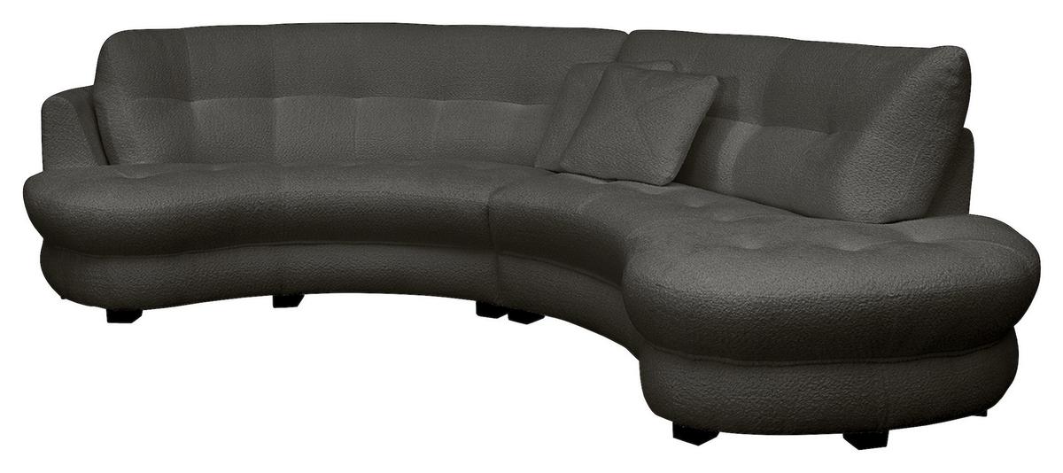 Ecksofa Bretania Anthrazit S: 300x113 cm - Anthrazit/Schwarz, Design, Textil (300/113cm) - Livetastic