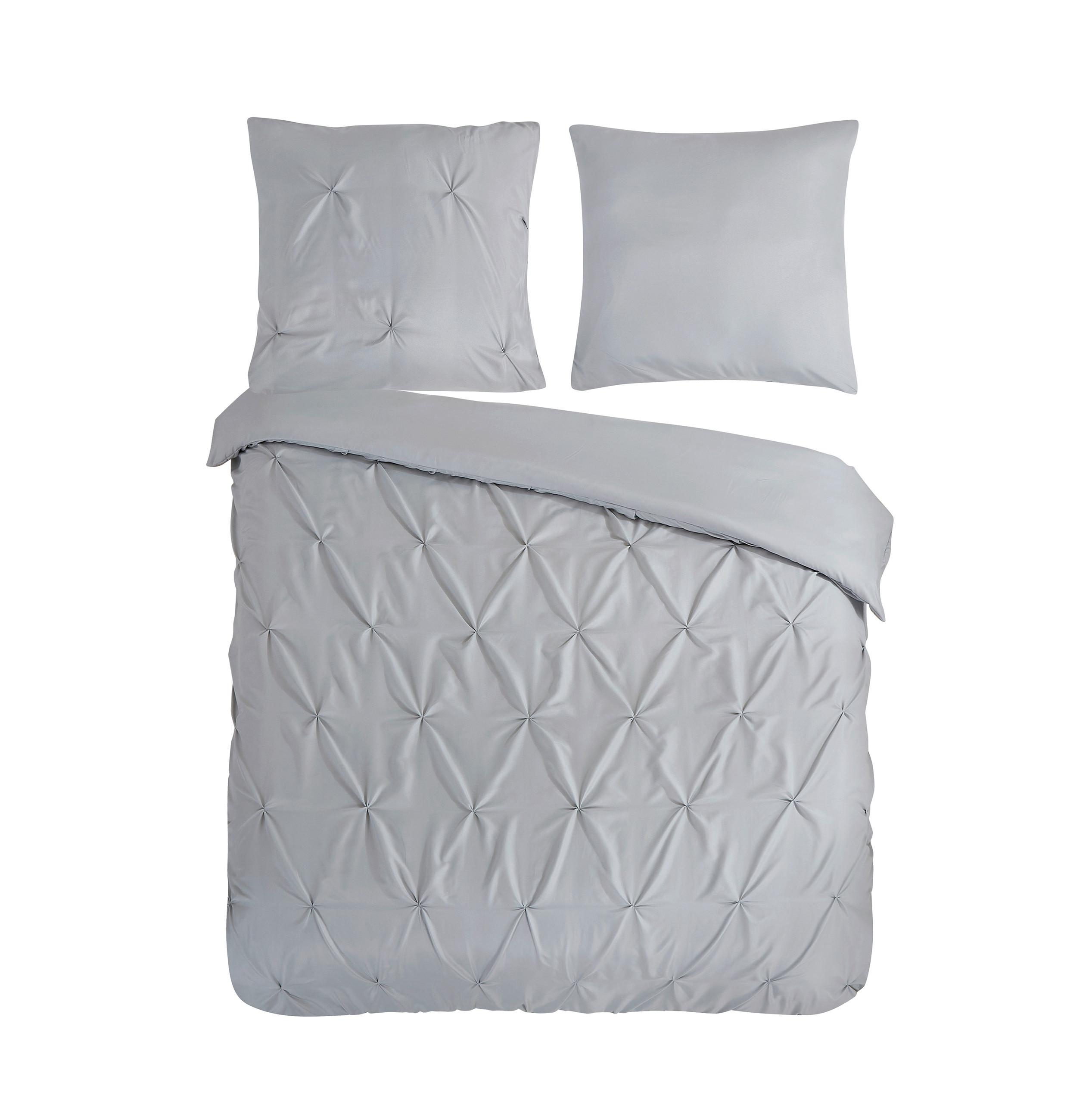 Bettwäsche Elegance Grau Hellgrau 200x200 cm - Hellgrau, Basics, Textil (200/200cm)
