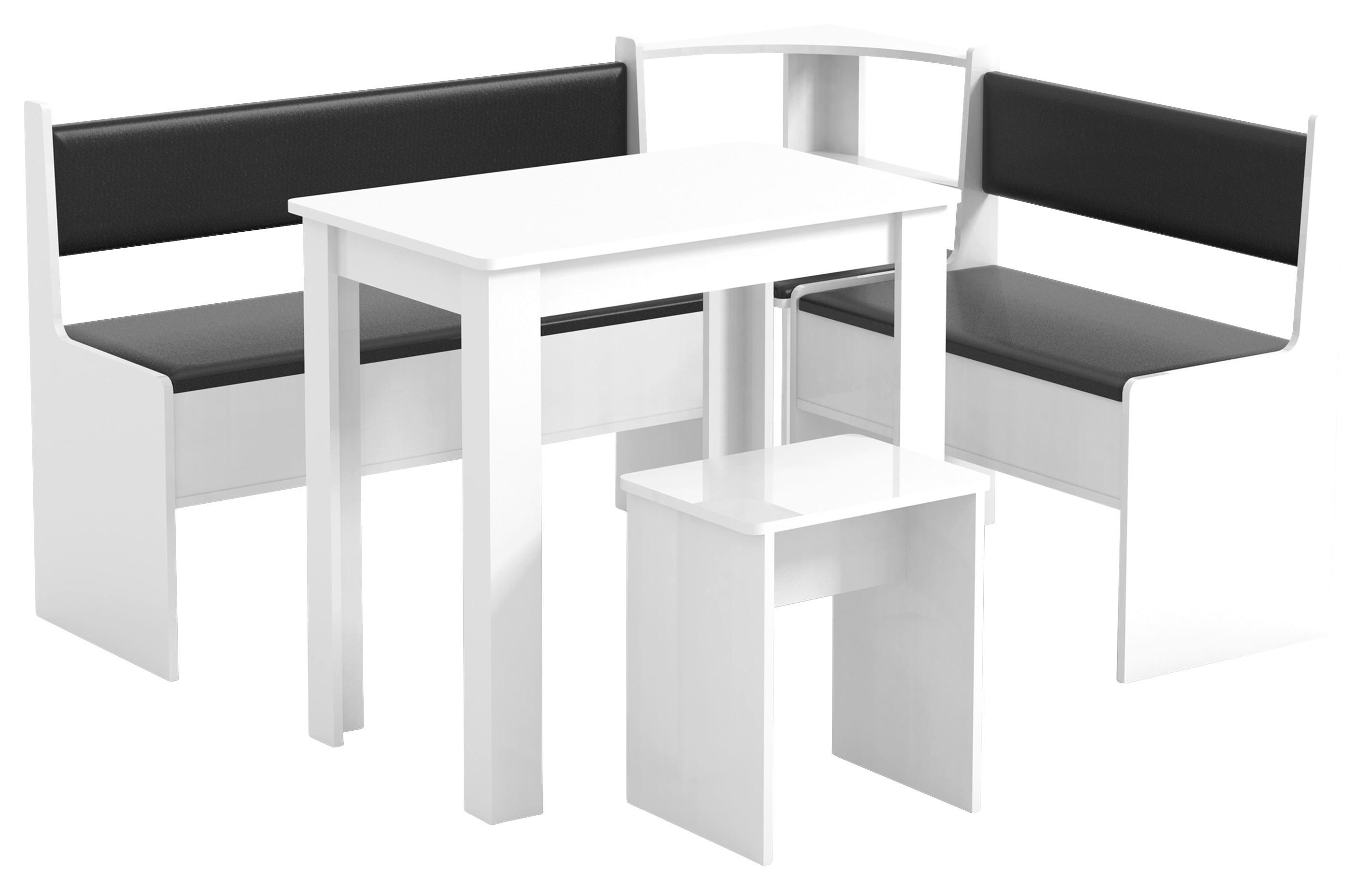Eckbankgruppe Esal Weiß S: 153 cm - Weiß, MODERN, Holzwerkstoff (153/115cm) - MID.YOU