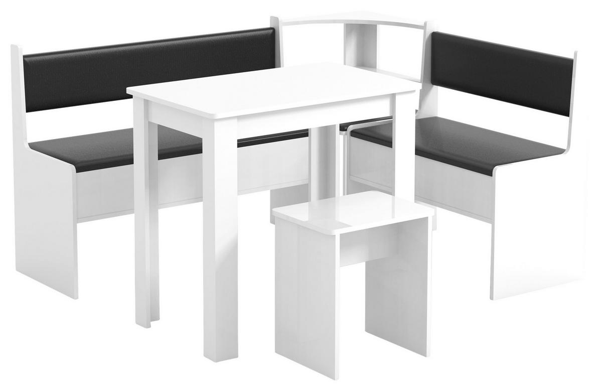 Eckbankgruppe Esal Weiß S: 153 cm - Weiß, MODERN, Holzwerkstoff (153/115cm) - MID.YOU