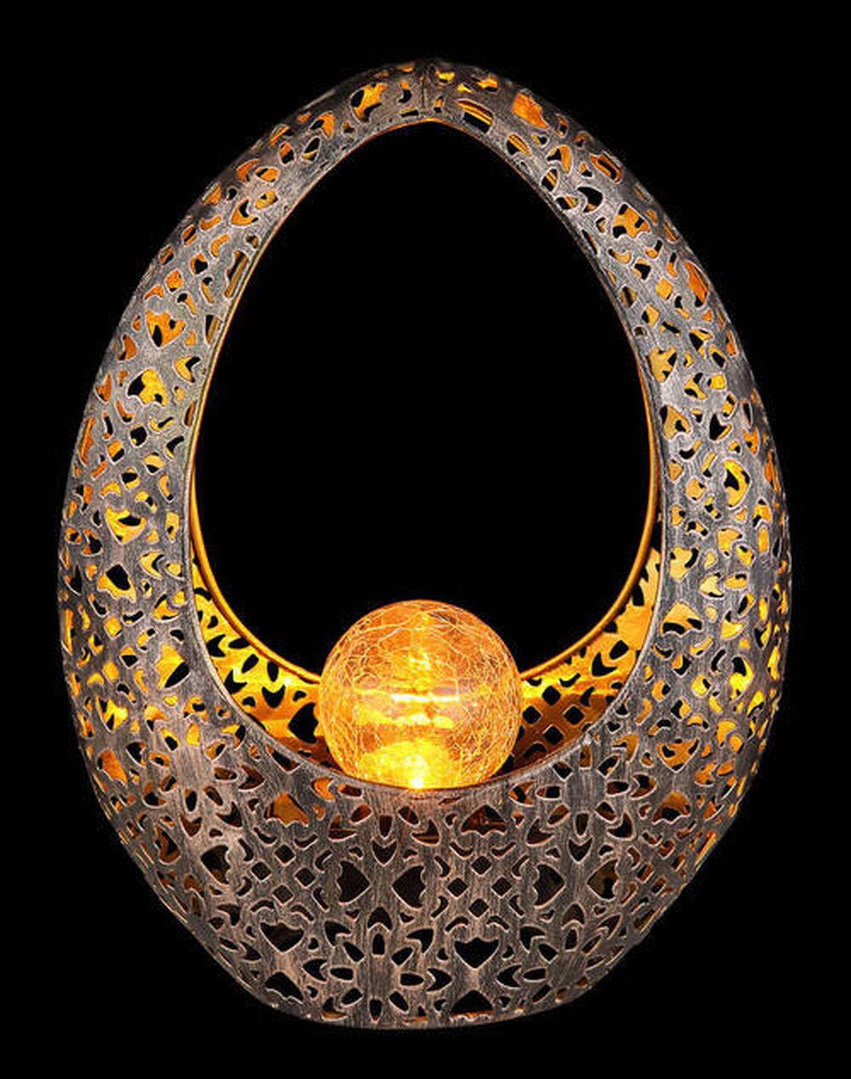 Solarleuchte 36528 - Klar/Goldfarben, Design, Glas/Metall (21,5/9,5/27,5cm) - Globo