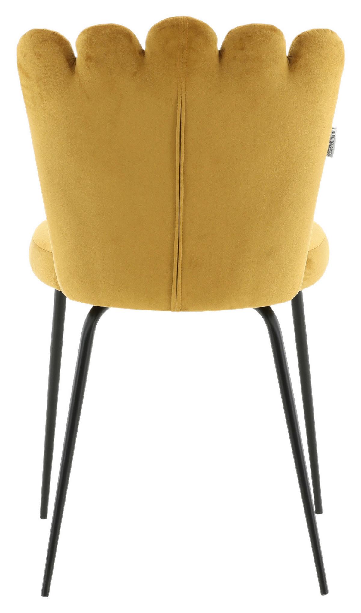 Stuhl-Set Limhamn - Gelb/Schwarz, Design, Textil/Metall (44.5/82.5/54cm) - Livetastic