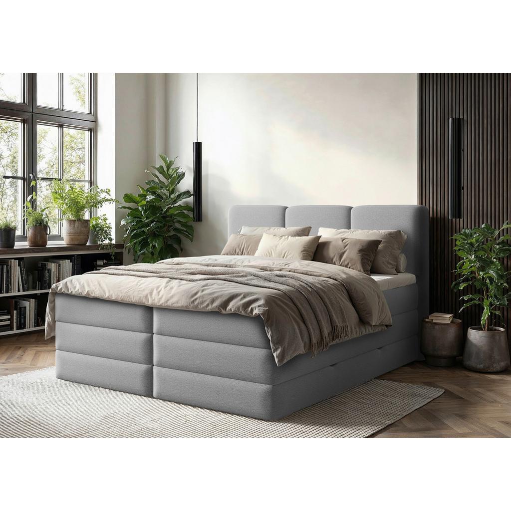Boxspringbett mit Toppper + Bettkasten 180x200 cm Castel V
