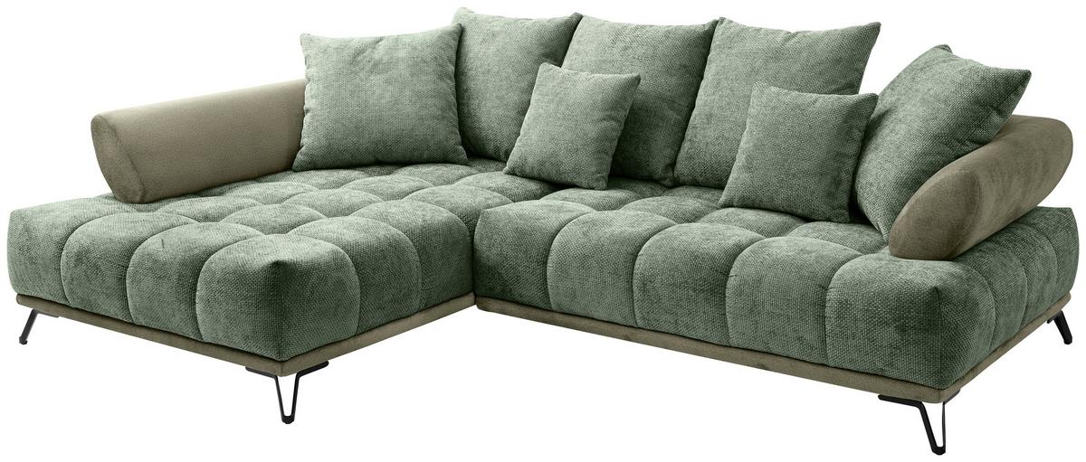 LARGO, ľavá, zelená, potreba šírky dverí 90 cm - čierna/zelená, Modern, kov/textil (184/262cm)