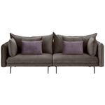 Big Sofa Sing mit Kissen B: 262 cm Braun Samt - Lila/Schwarz, MODERN, Textil (262/91/115cm) - Luca Bessoni