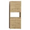 Hochschrank Amanda B: 73 cm Eichefarben - Eichefarben/Silberfarben, MODERN, Holzwerkstoff (73/190/31cm) - MID.YOU